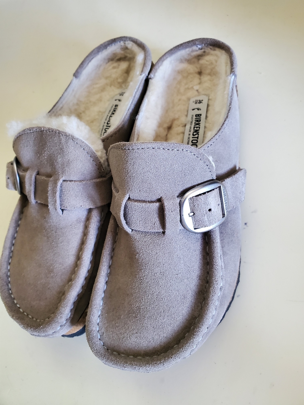 Birkenstock Suede Shearling-Lined Clogs